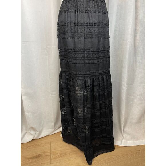 Eliza J Black Lace Halter Maxi Dress – Women's Size 6 whimsy goth witchy - Picture 6 of 8